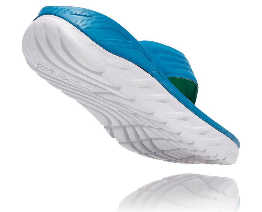 Hoka One One Sandale Panske Modre/Biele - ORA Recovery Flip - 25869-CETP